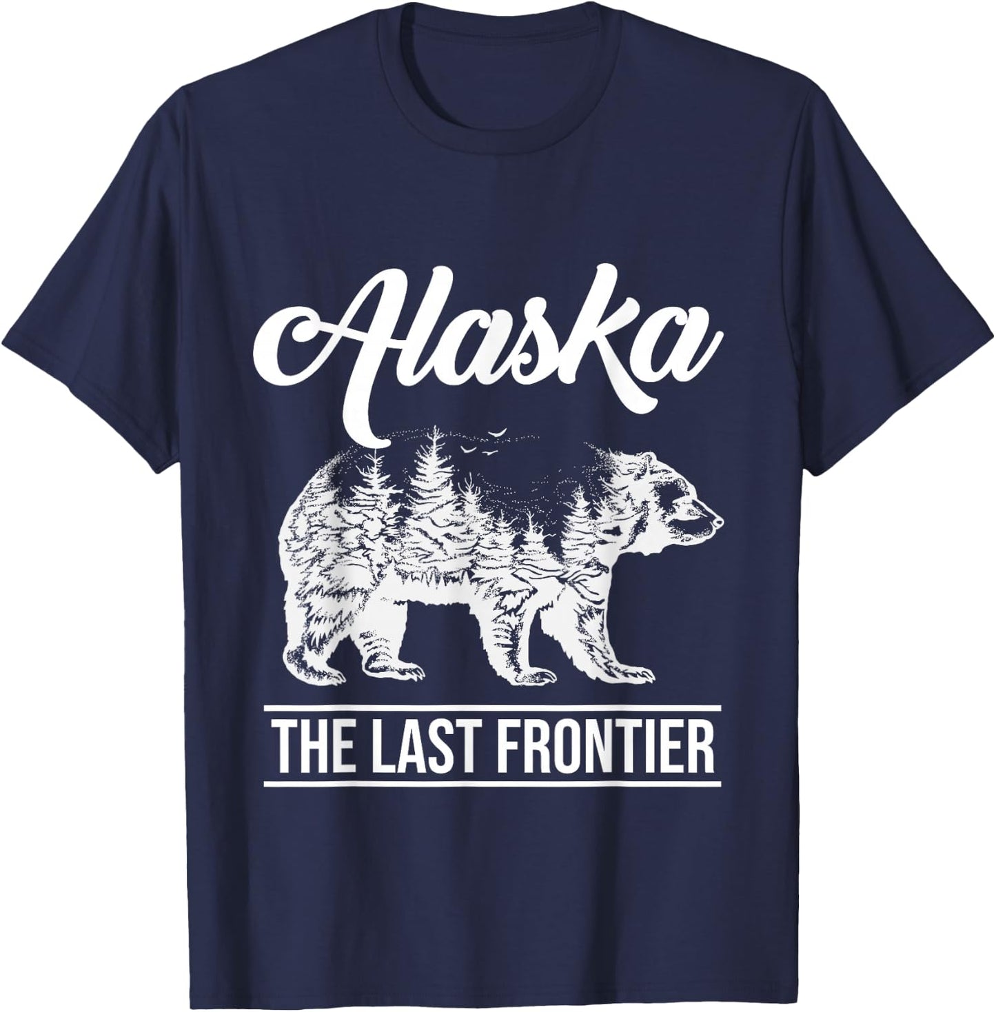 Elk Alaska Last Frontier Alaska Grizzly Bears Mountains T-Shirt - T-Shirt | Navy