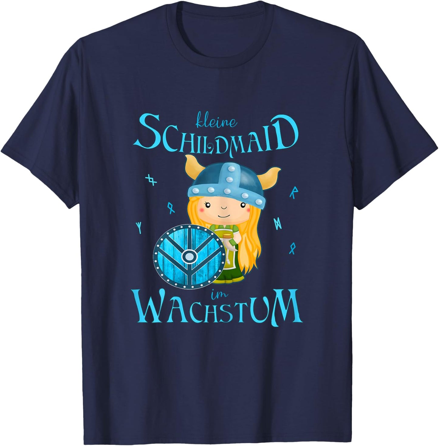 Kleine Schildmaid im Wachstum - Lagerthas Wikinger Mädchen T-Shirt - T-Shirt | Navy