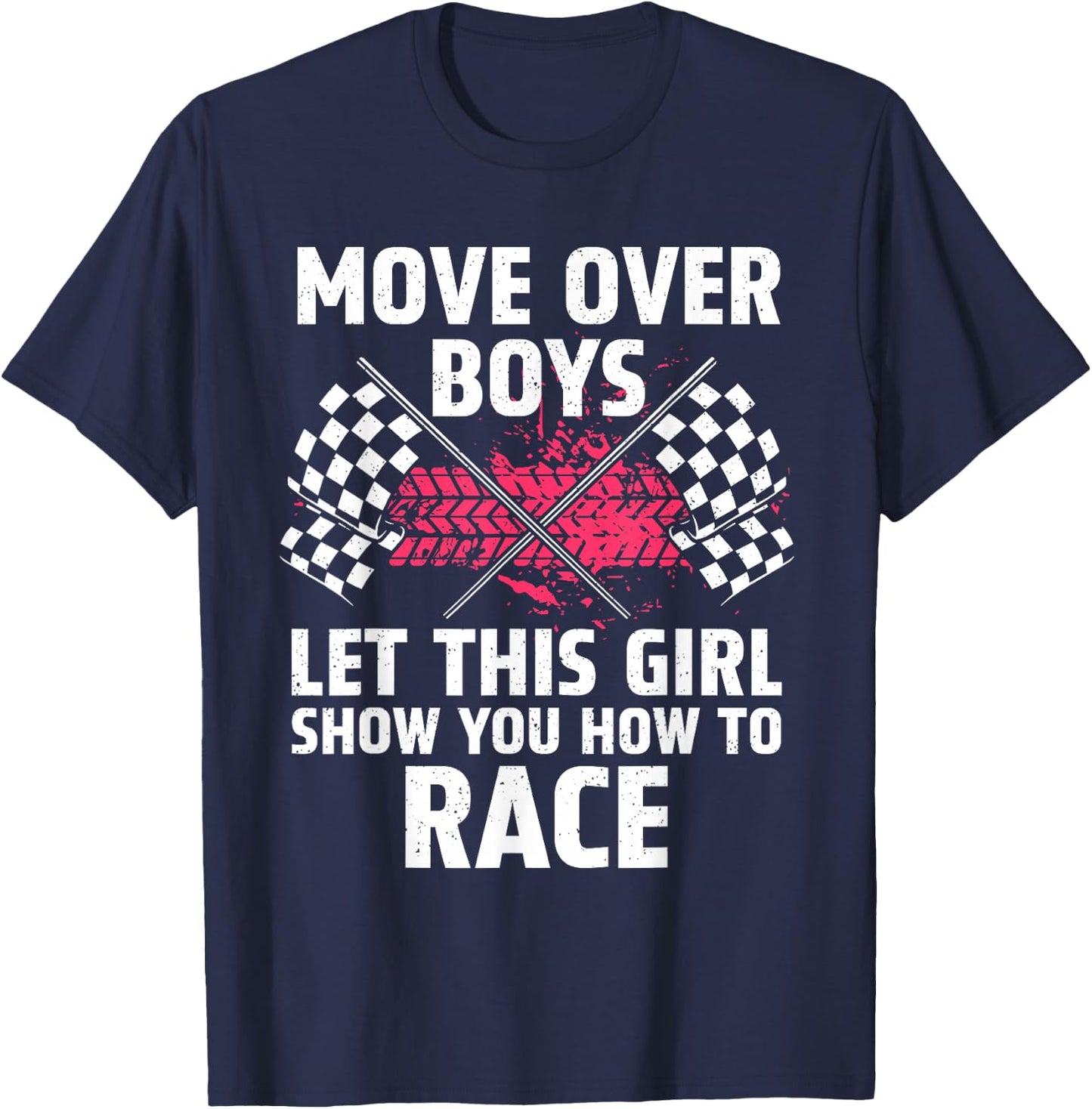 Car Racing Art Girls Race Track Race Car Driver T-Shirt - T-Shirt | Navy