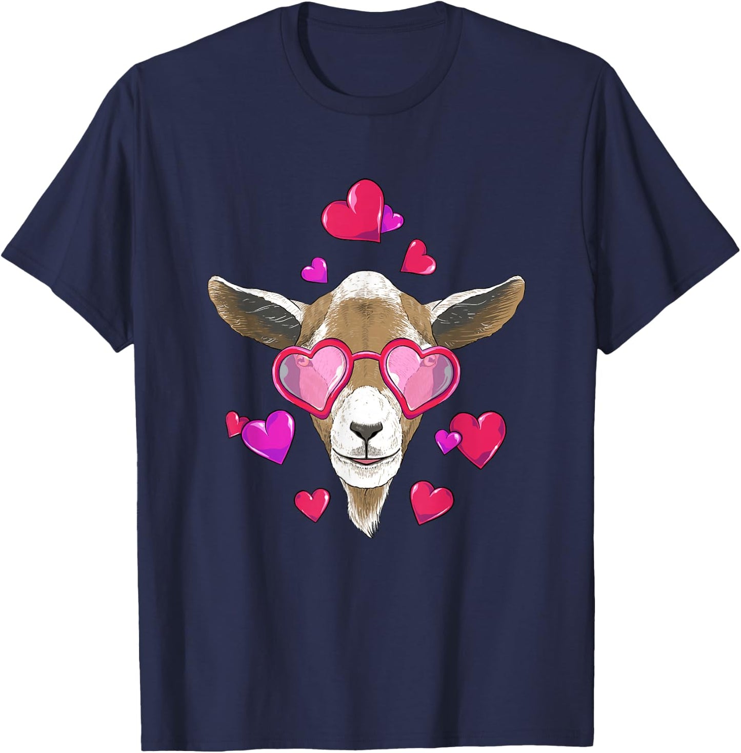 Valentines Goat - Farm Animal Lover Goats Rancher Farming T-Shirt - T-Shirt | Navy