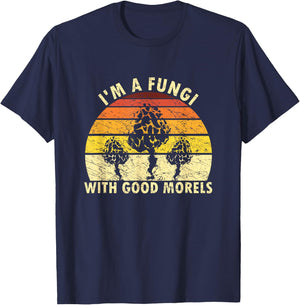 I'm A Fungi Funny Mushroom Foraging Shirt Retro Fungi-Hunter T-Shirt - T-Shirt | Navy