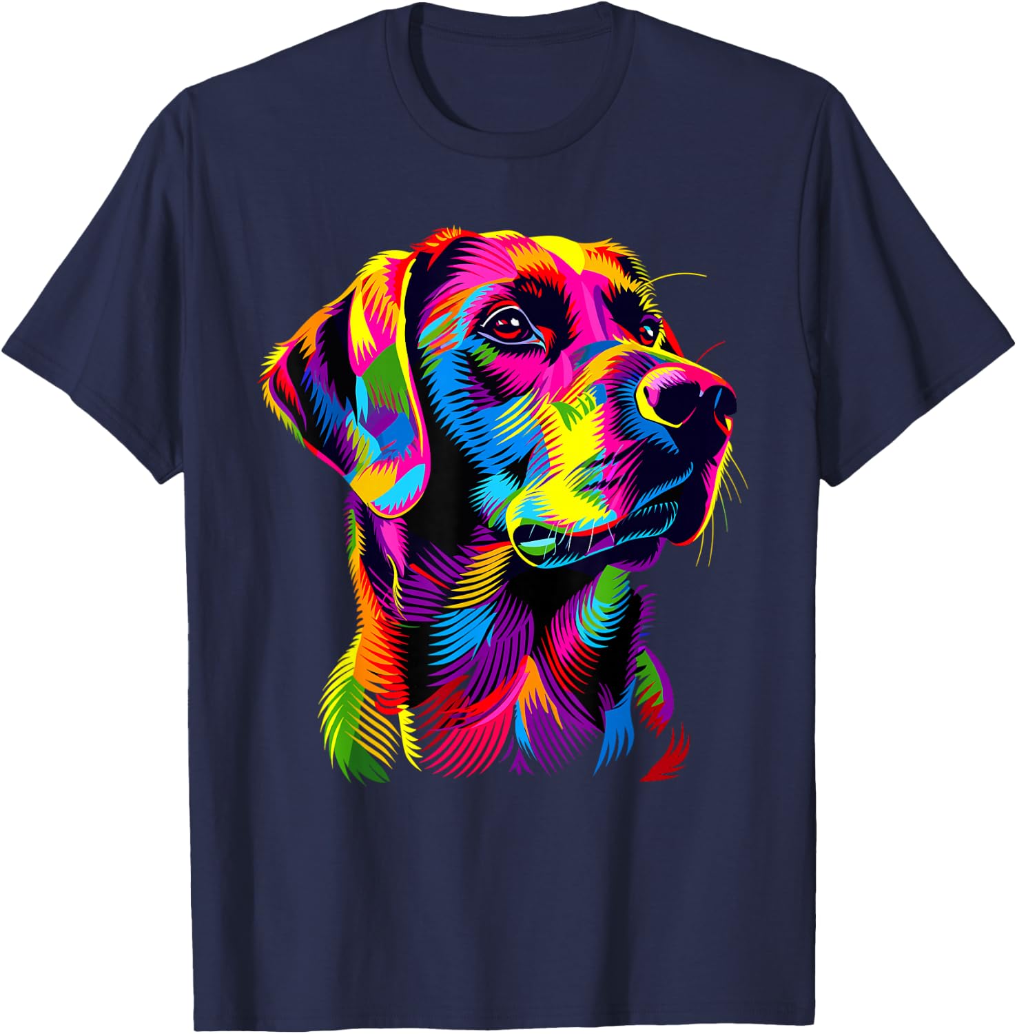 Labrador Retriever Bunte Farben Pop Art Hund Labradore T-Shirt - T-Shirt | Navy