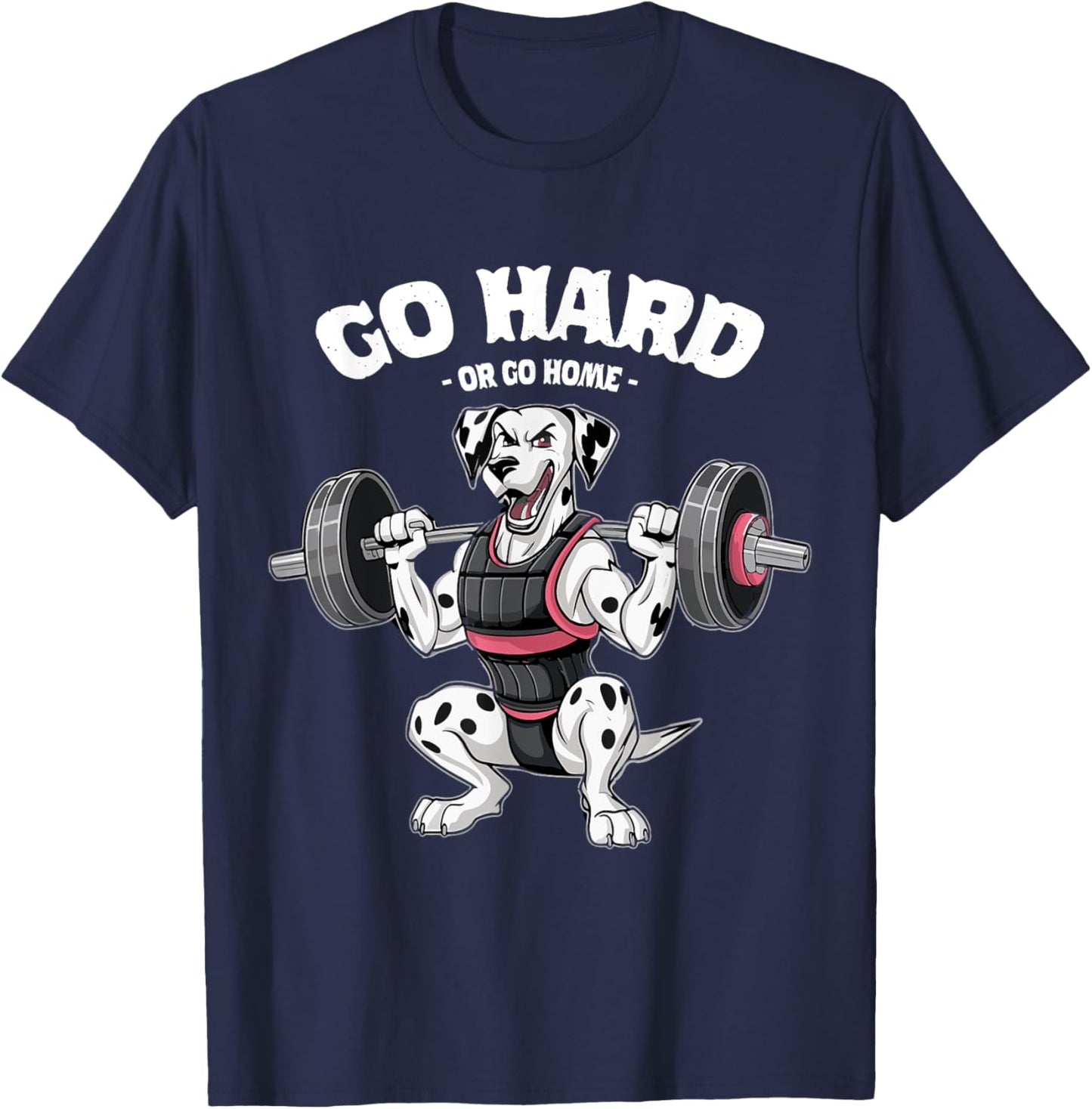 Dalmatian Dog Muscle Training Weightlifting Fitness in Gym Women Kids T-Shirt - T-Shirt | Navy