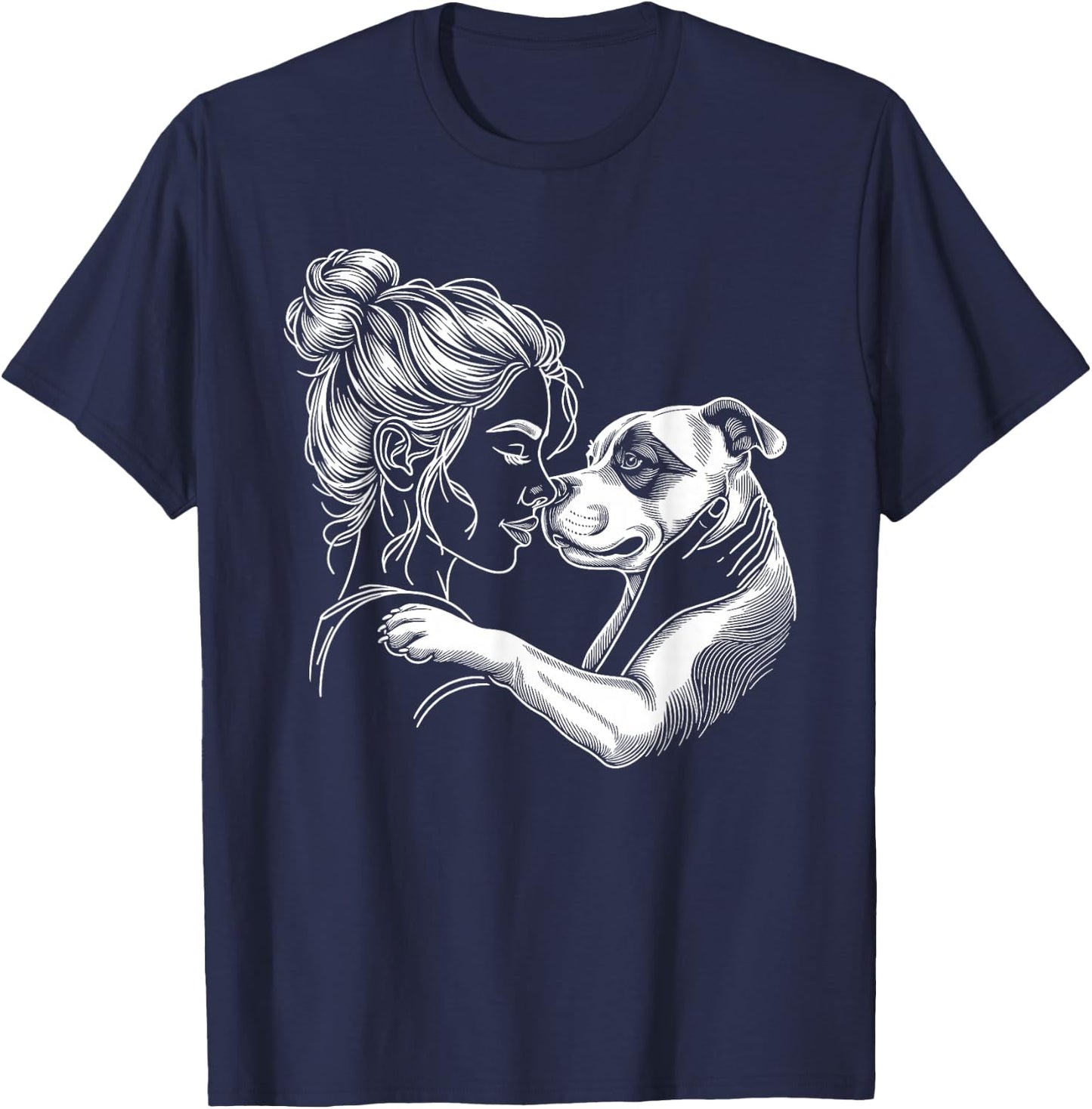 Staffordshire Bull Terrier Dog Mom Women Mother's Day T-Shirt - T-Shirt | Navy