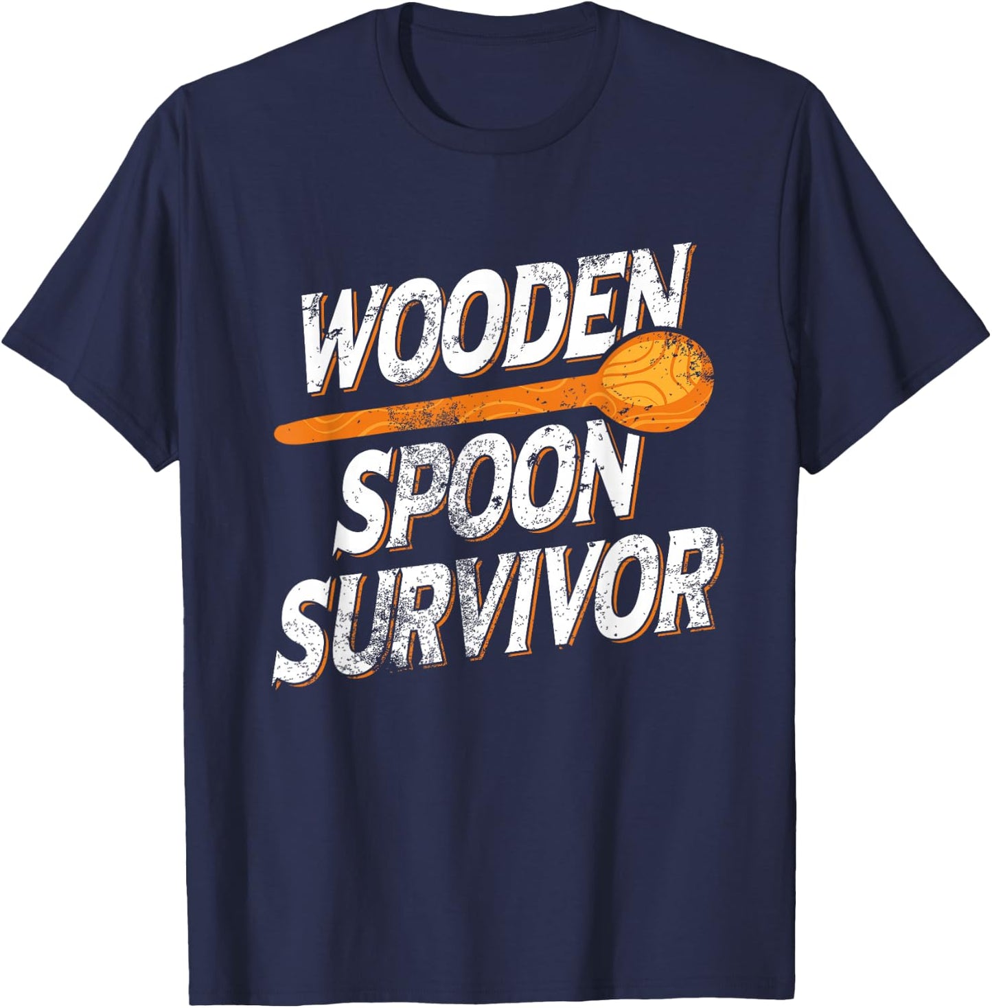 Funny Retro Vintage Wooden Spoon Survivor T-Shirt - T-Shirt | Navy