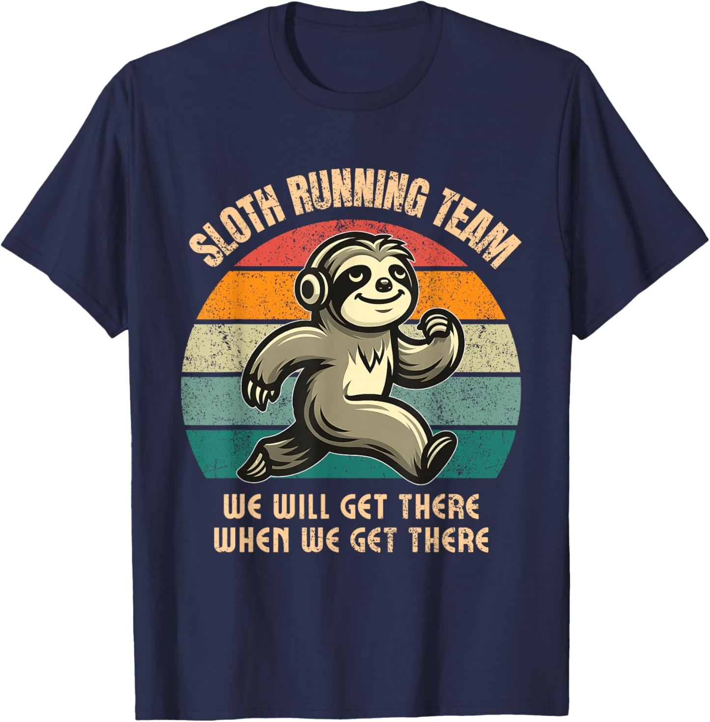 Sloth Running Team. 13.1 Miles Half Marathon. Slow Runner T-Shirt - T-Shirt | Navy