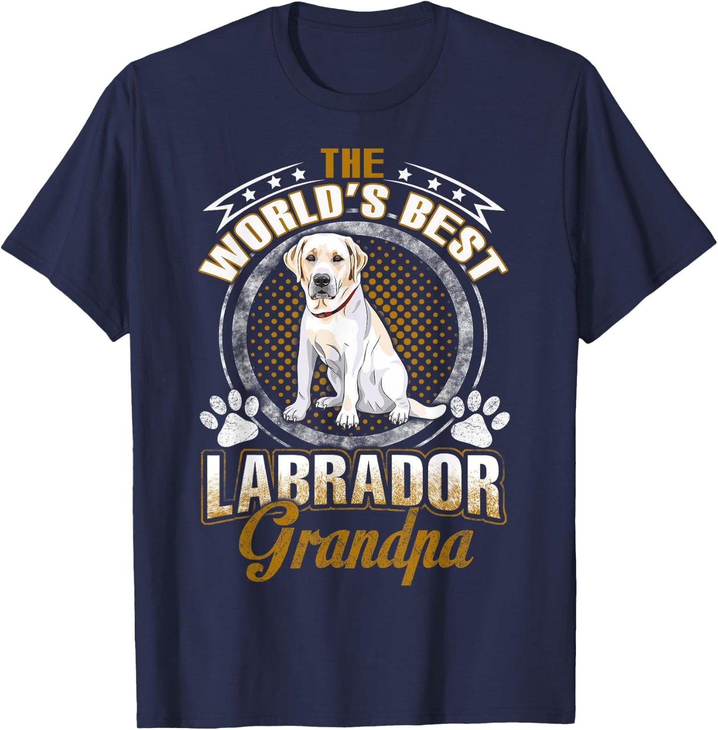 Labrador Retriever Shirt World's Best Labrador Grandpa T-Shirt - T-Shirt | Navy