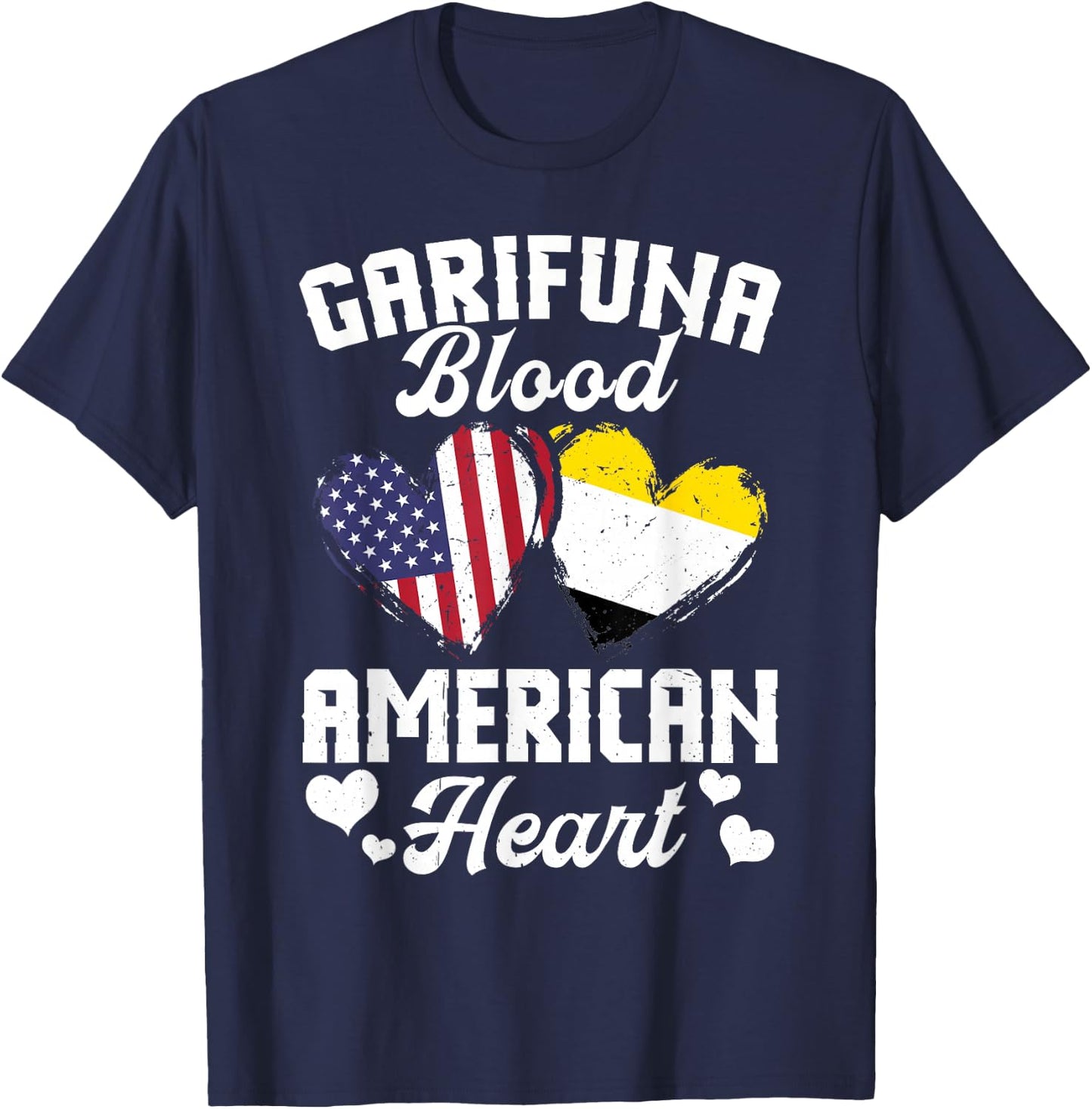 Garifuna Flag Uniform American Outfit US Flags Garifuna T-Shirt - T-Shirt | Navy