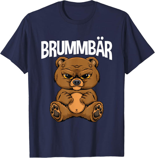 Grummbär Bear Genervt Brown Bear Kein Bock , black T-Shirt - T-Shirt | Navy