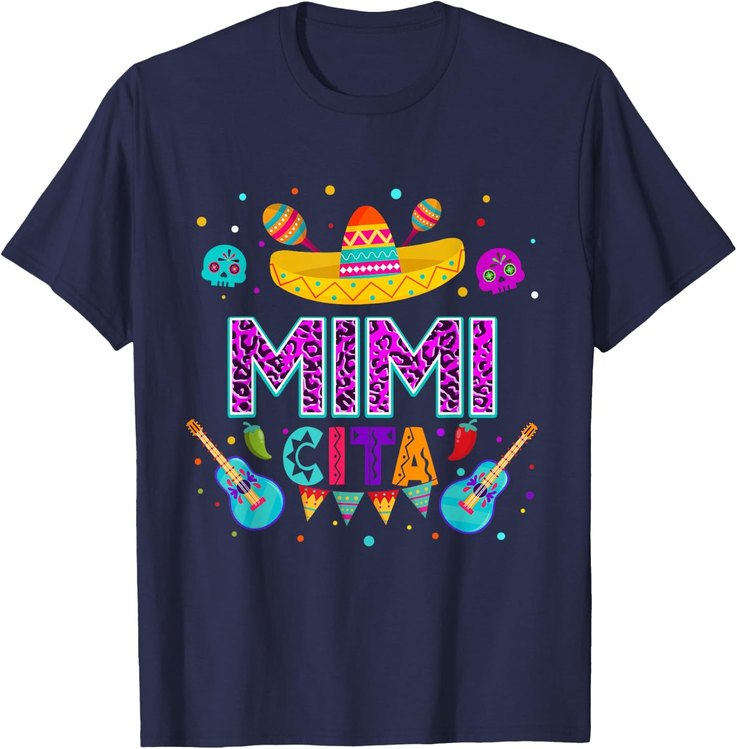 Funny Cinco De Mayo Mimicita Festival Leopard Lover T-Shirt - T-Shirt | Navy