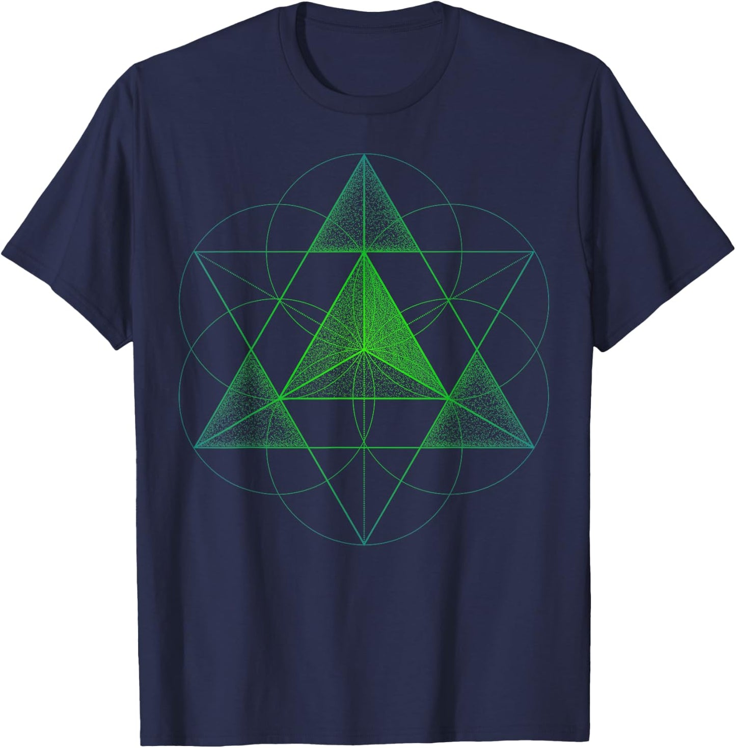Sacred Geometry Star Tetrahedron Merkaba T-Shirt - T-Shirt | Navy