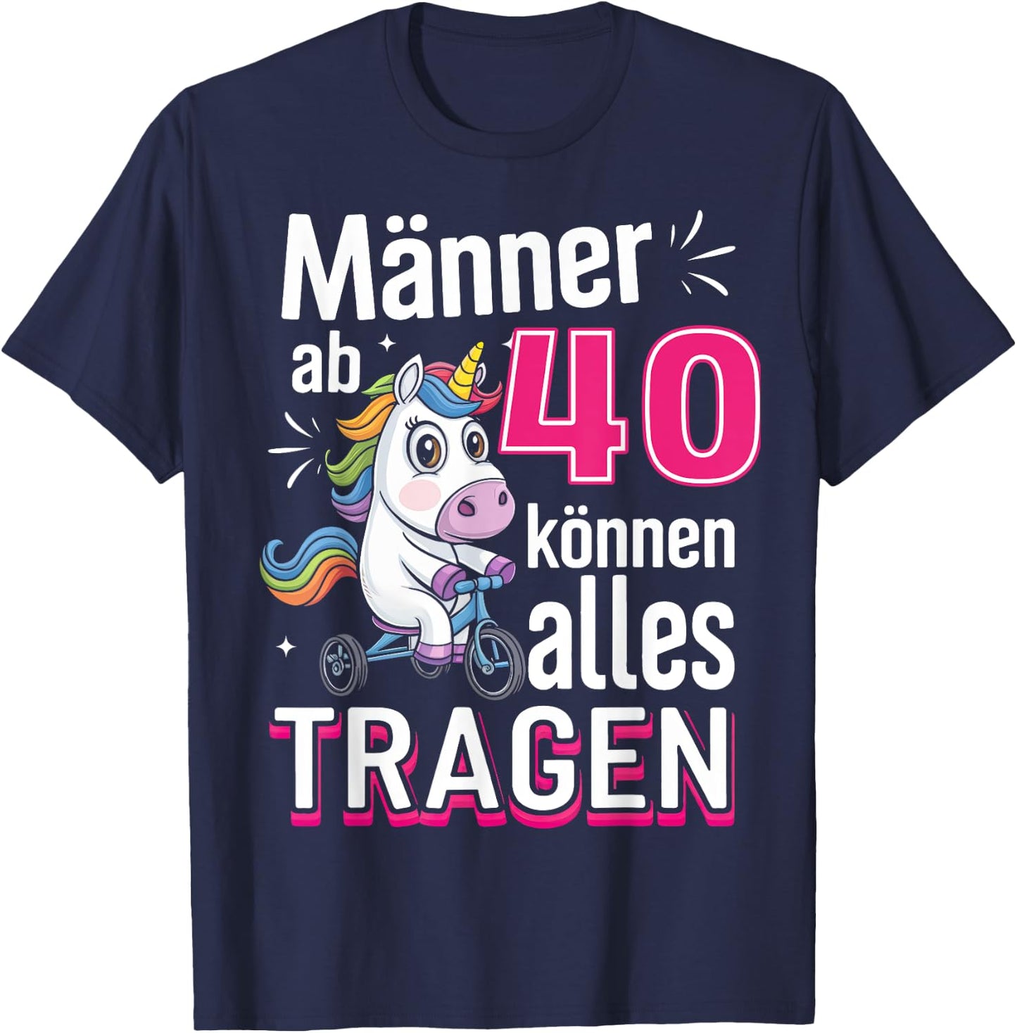 40th Birthday Man Men from 40 Years Saying Funny , black T-Shirt - T-Shirt | Navy