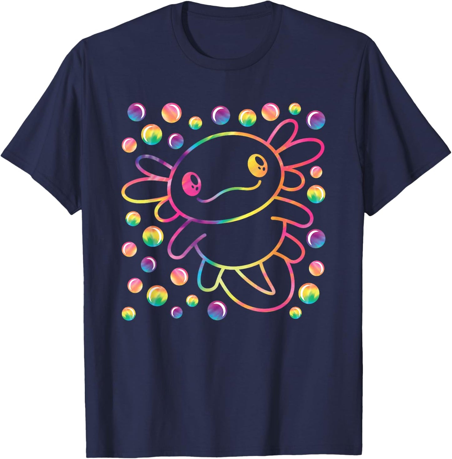 Cute Axolotl Kawaii Axolotl Lover Boys Girls Kids T-Shirt - T-Shirt | Navy