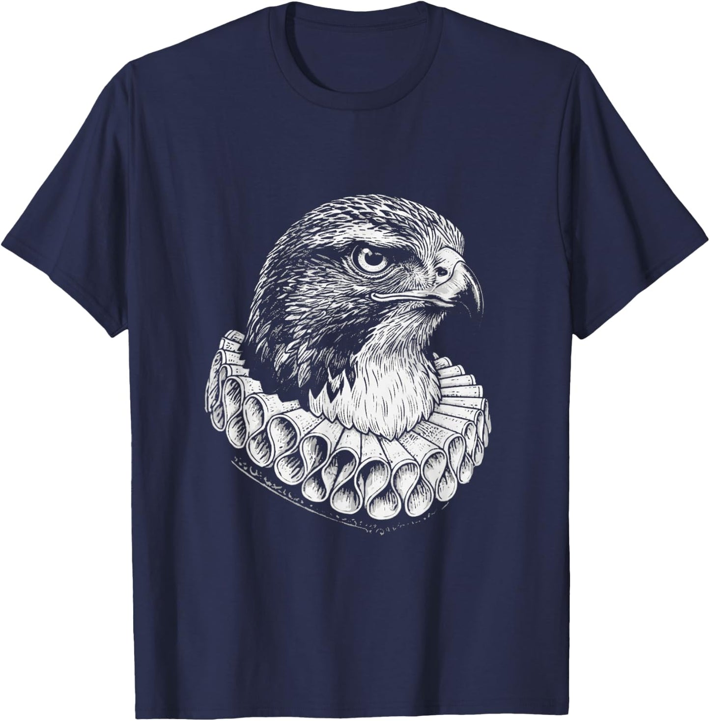 Habicht Renaissance Portrait Vintage Edle Habicht Kunst T-Shirt - T-Shirt | Navy