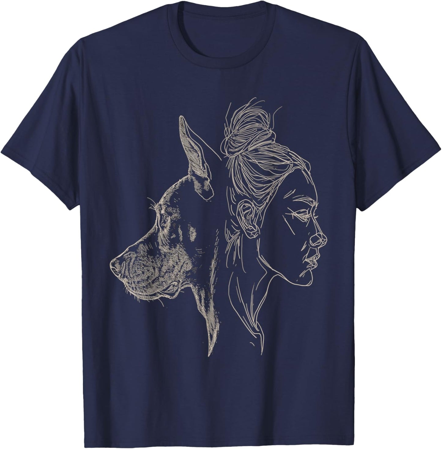 Doberman Mom Dog Art Doberman Lover Mother's Day T-Shirt - T-Shirt | Navy