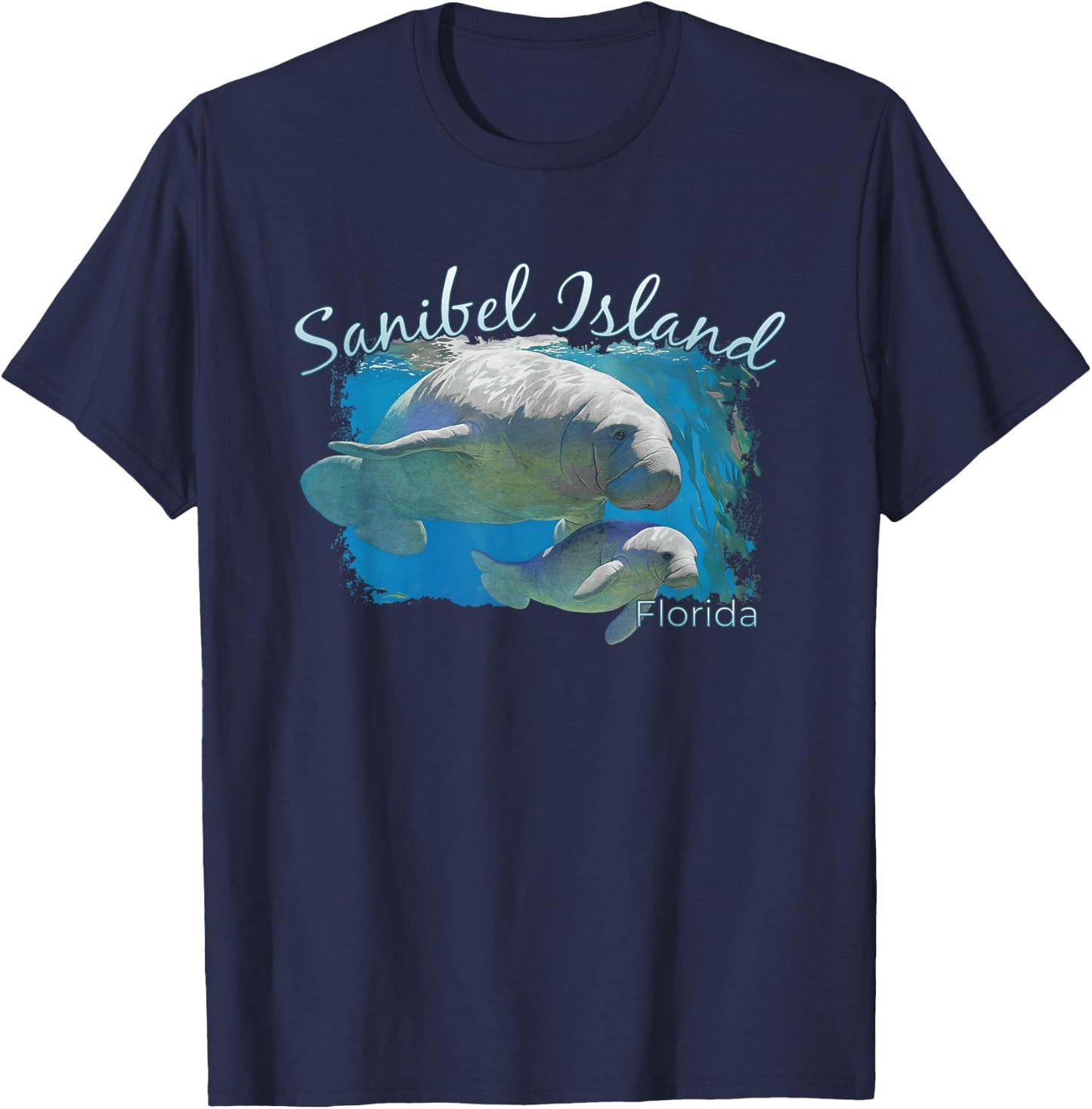 Sanibel Island Florida Love The Manatees T-Shirt - T-Shirt | Navy