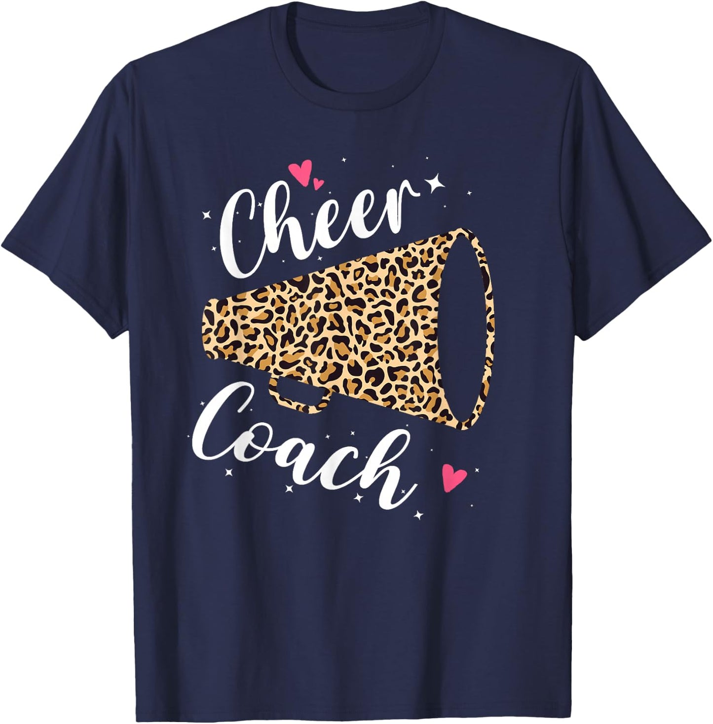 Leopard Cheer Coach Cheerleading Cheerleader Appreciation T-Shirt - T-Shirt | Navy