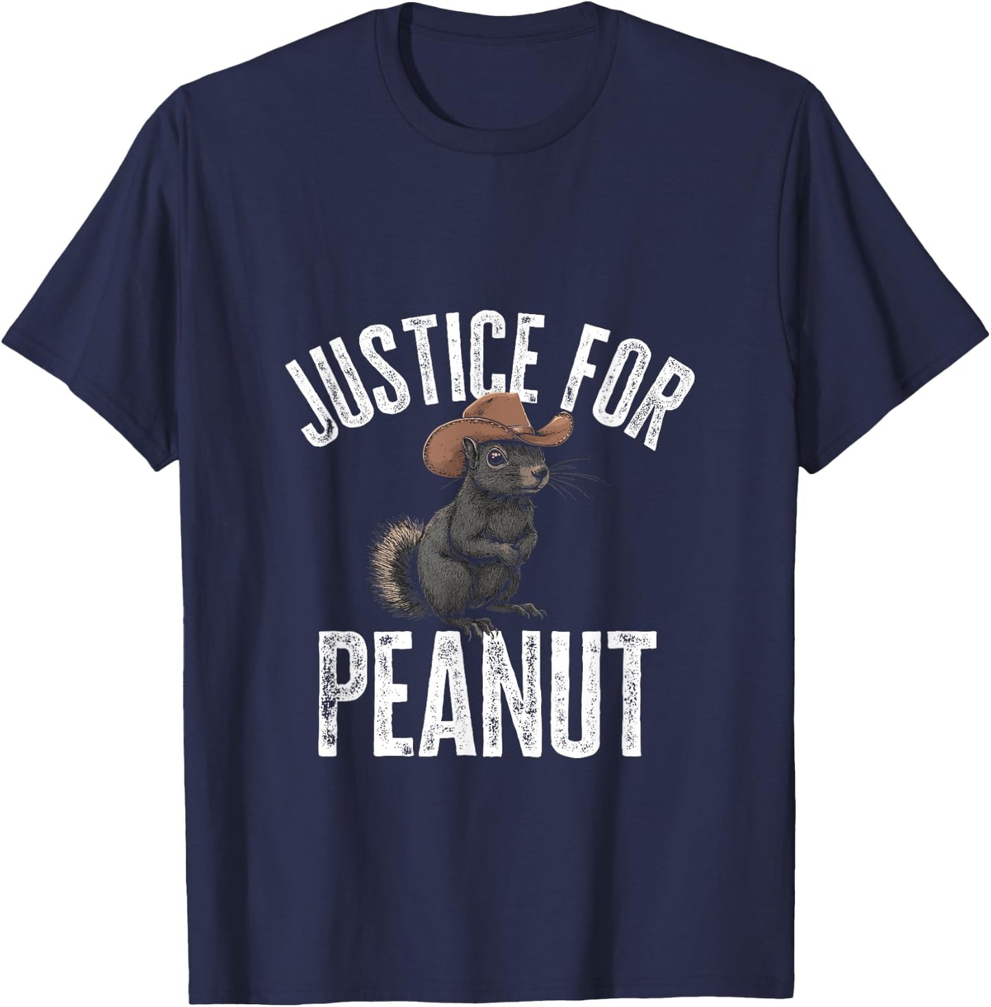 Justice For Peanut The Squirrel - Peanut Squirrel T-Shirt - T-Shirt | Navy