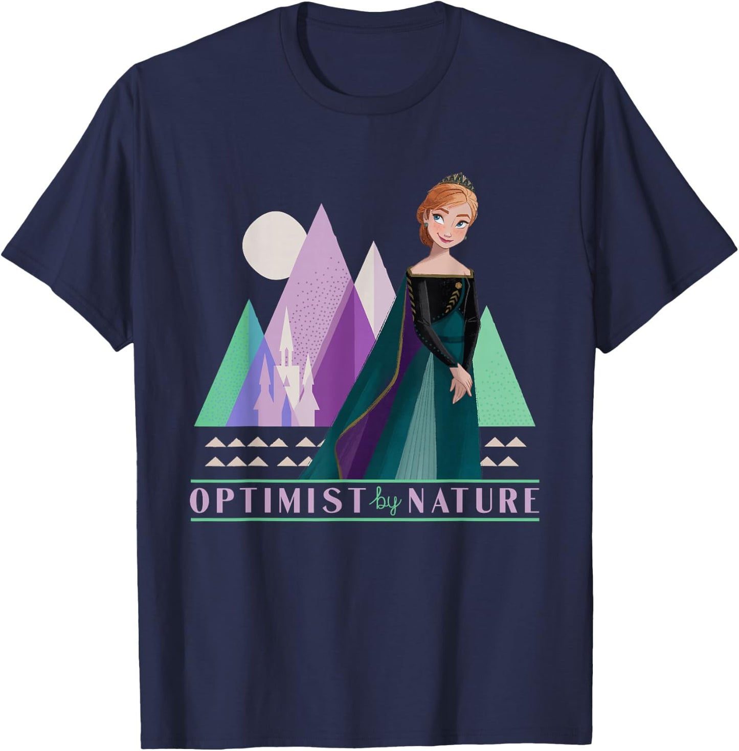 Disney Frozen 2 Queen Anna Optimist By Nature T-Shirt - T-Shirt | Navy