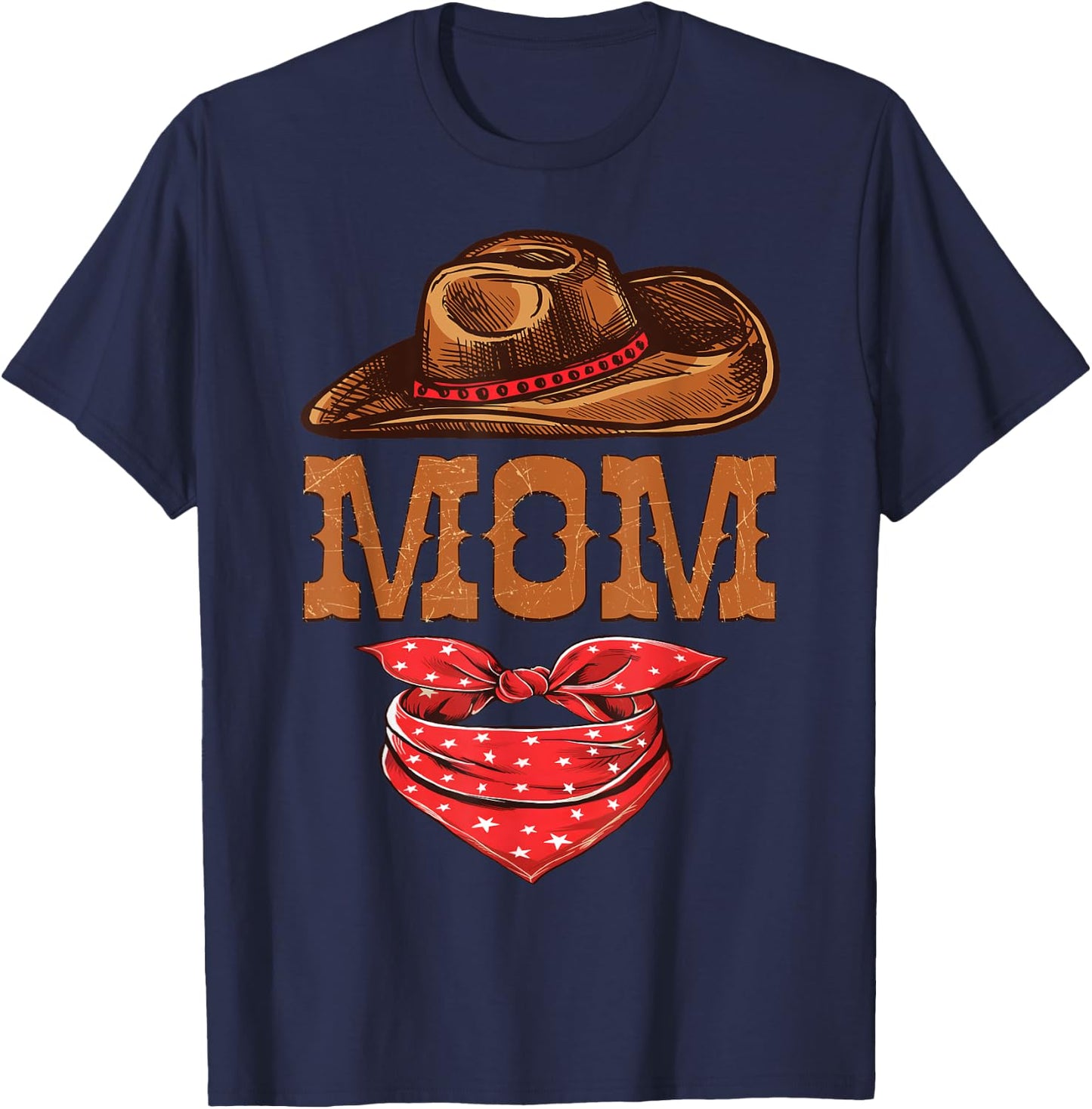 Mom Western Birthday Cowboy Cowgirl Family Matching T-Shirt - T-Shirt | Navy