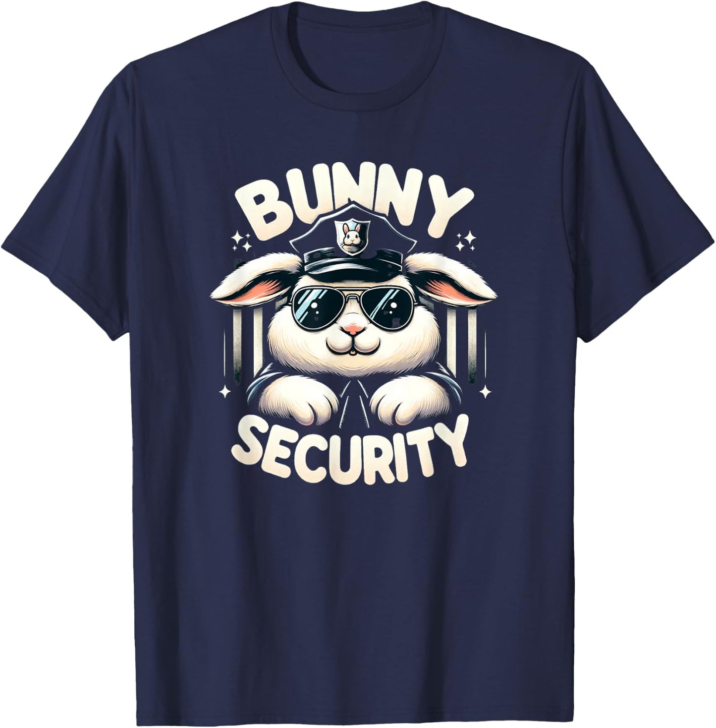 Easter Bunny Security Guard Cute & Funny Egg Hunt T-Shirt - T-Shirt | Navy