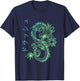 Asian E-Girl Aesthetic Retro E-Boy Kanji Japan Dragon T-Shirt - T-Shirt | Navy