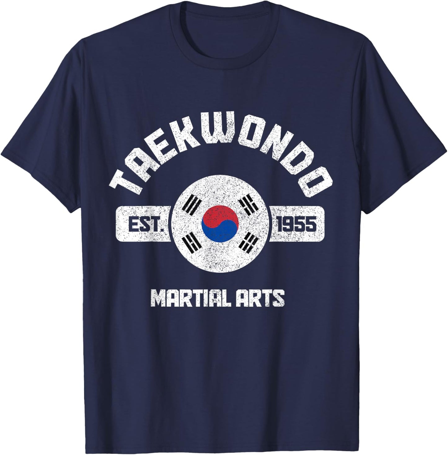 Taekwondo South Korean Flag Martial Arts Fighter T-Shirt - T-Shirt | Navy