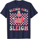 Sleigh Girl Sleigh Pink Christmas Tree Cake Belt Bag Xmas T-Shirt - T-Shirt | Navy