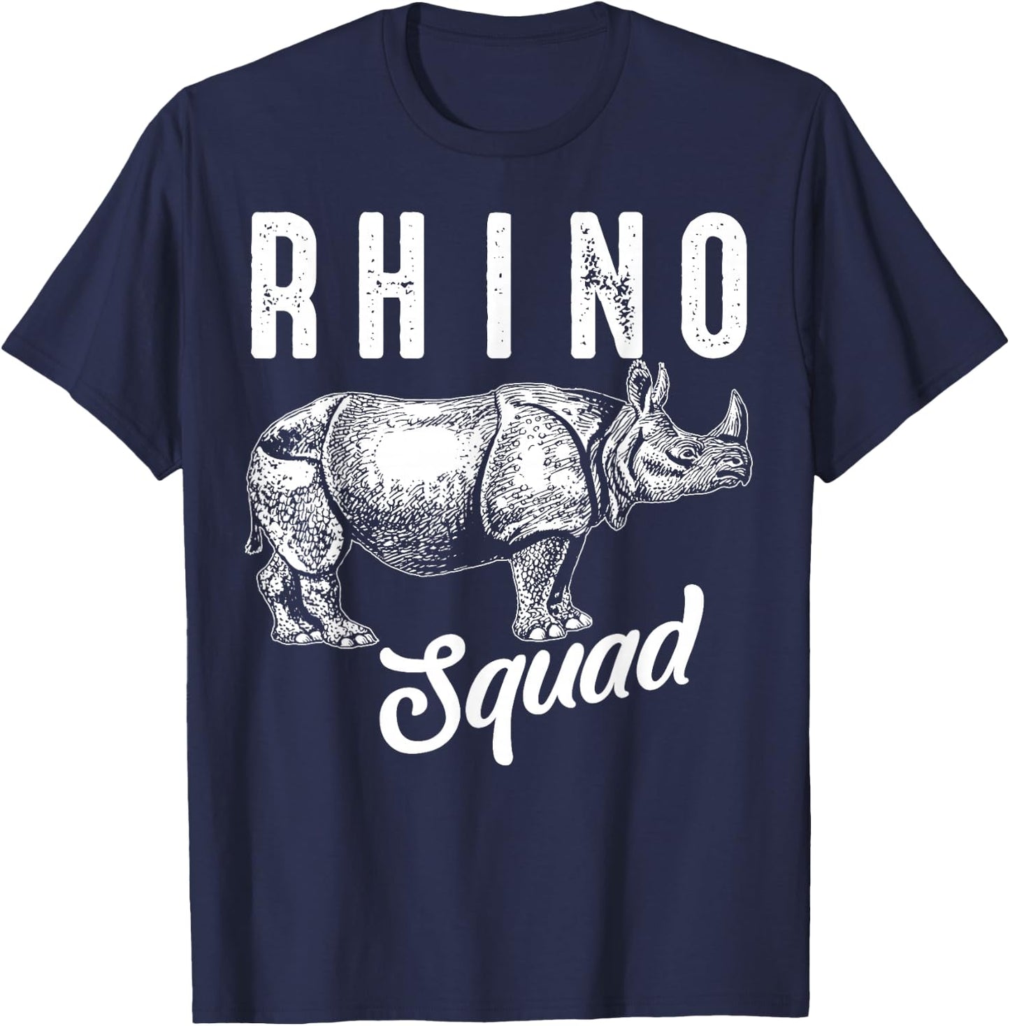 Funny Rhino Art Women Kids Toddler Rhino Lover T-Shirt - T-Shirt | Navy