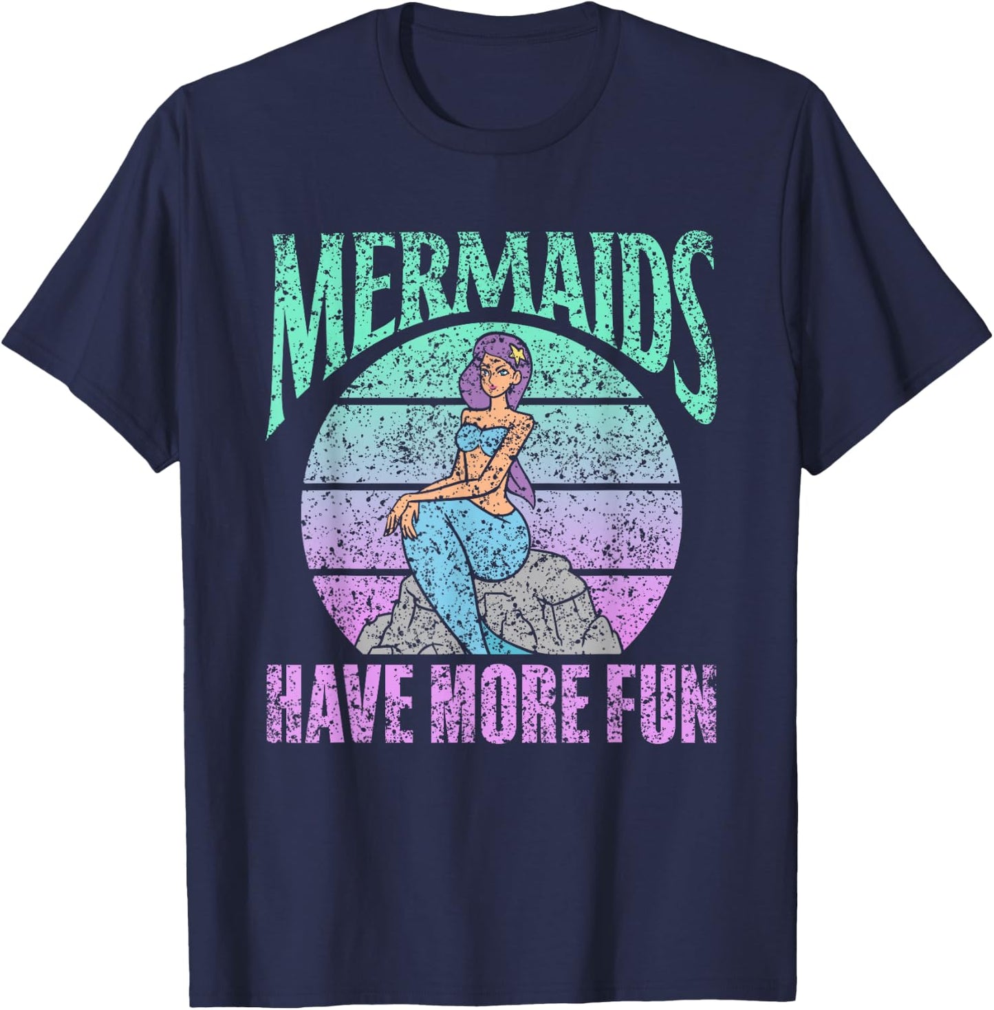 Mermaids Have More Fun Girls Mermaid Mermaid T-Shirt - T-Shirt | Navy