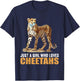 Just a Girl who loves Cheetahs Cheetah T-Shirt - T-Shirt | Navy