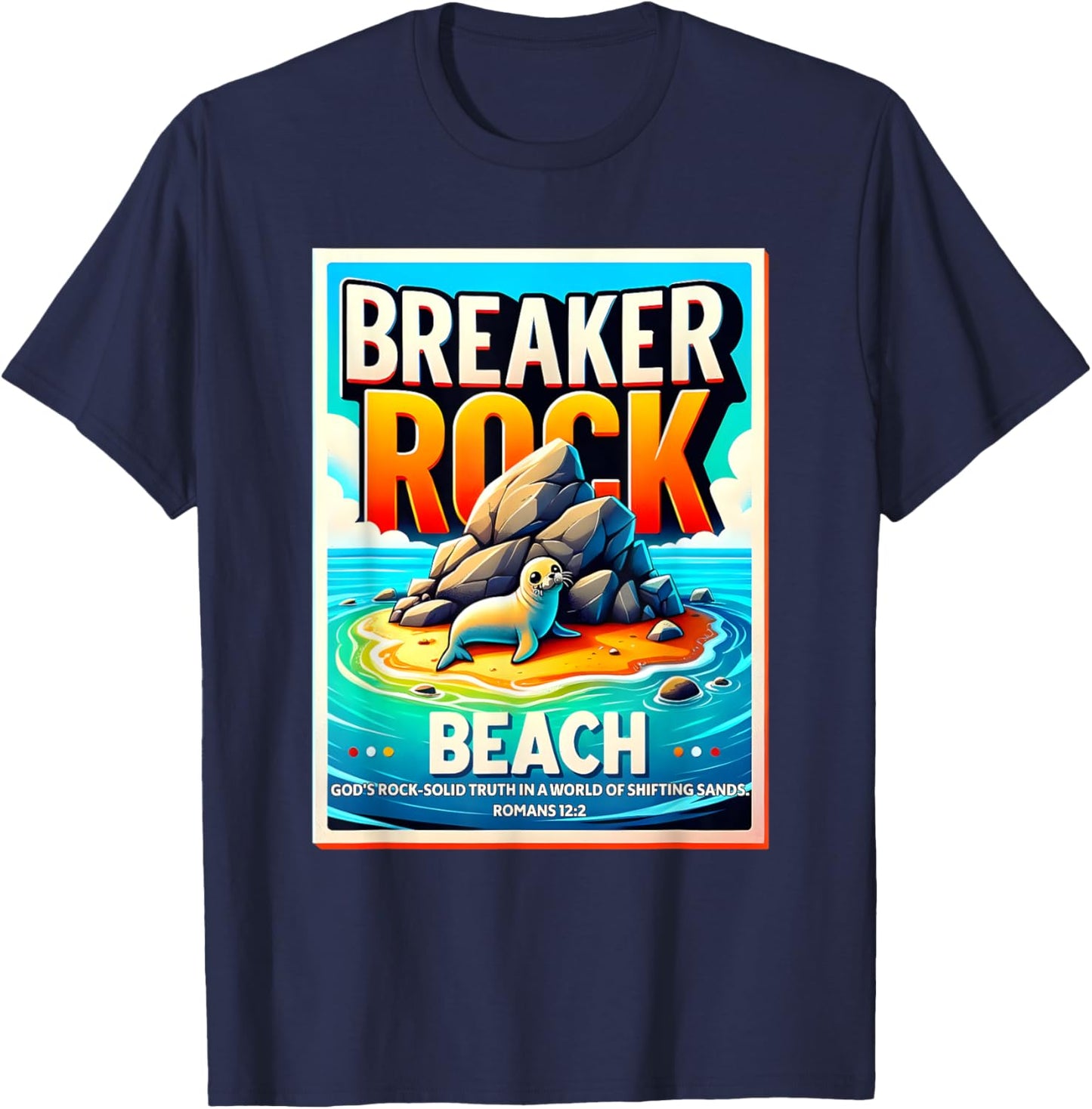 Breaker Rock Beach God's Rock-Solid Truth VBS 2024 Christian Men Women Kids T-Shirt - T-Shirt | Navy