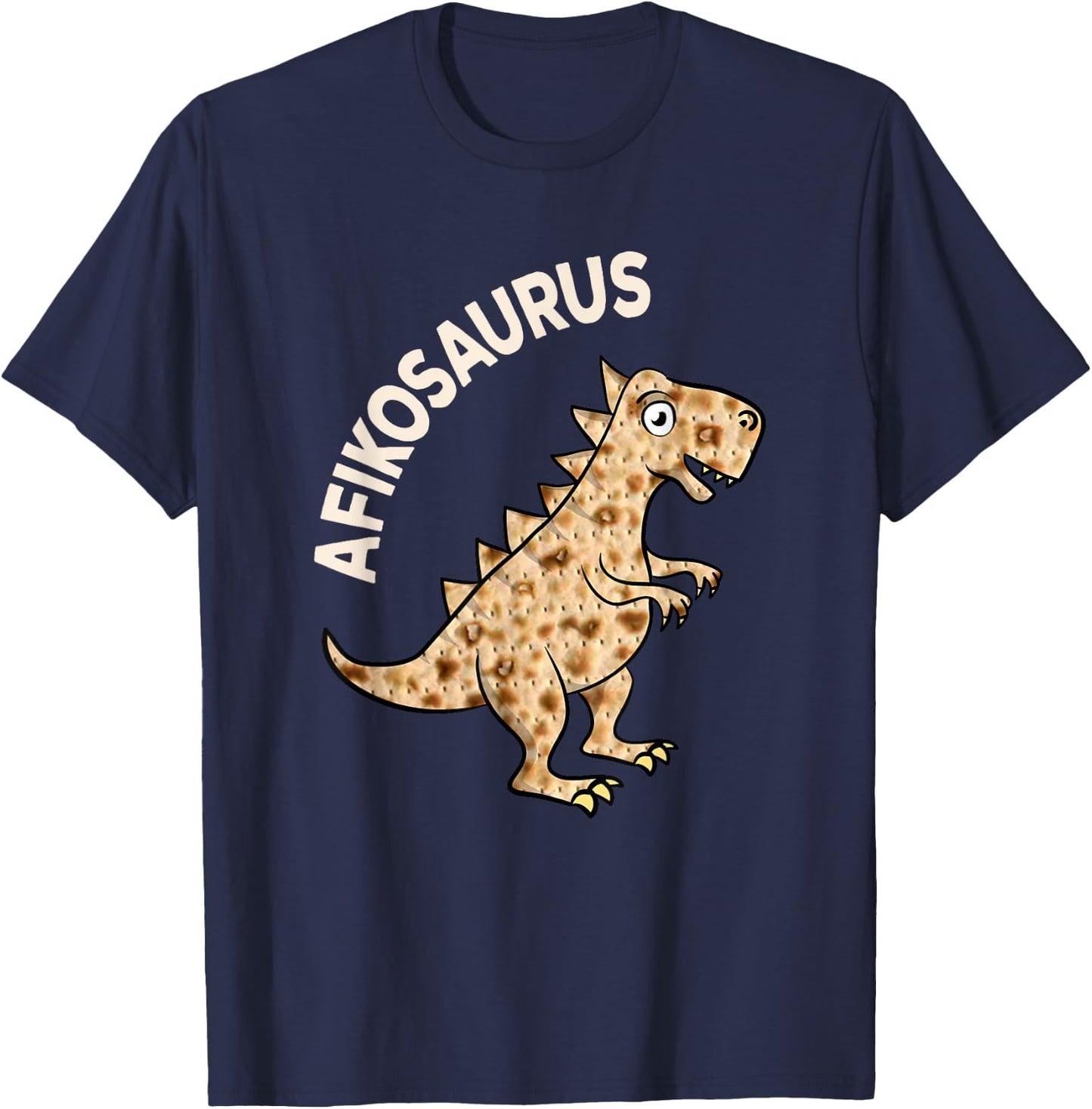 Dinosaur Afiko Shirt - Hebrew Passover Jewish Funny T-Shirt - T-Shirt | Navy