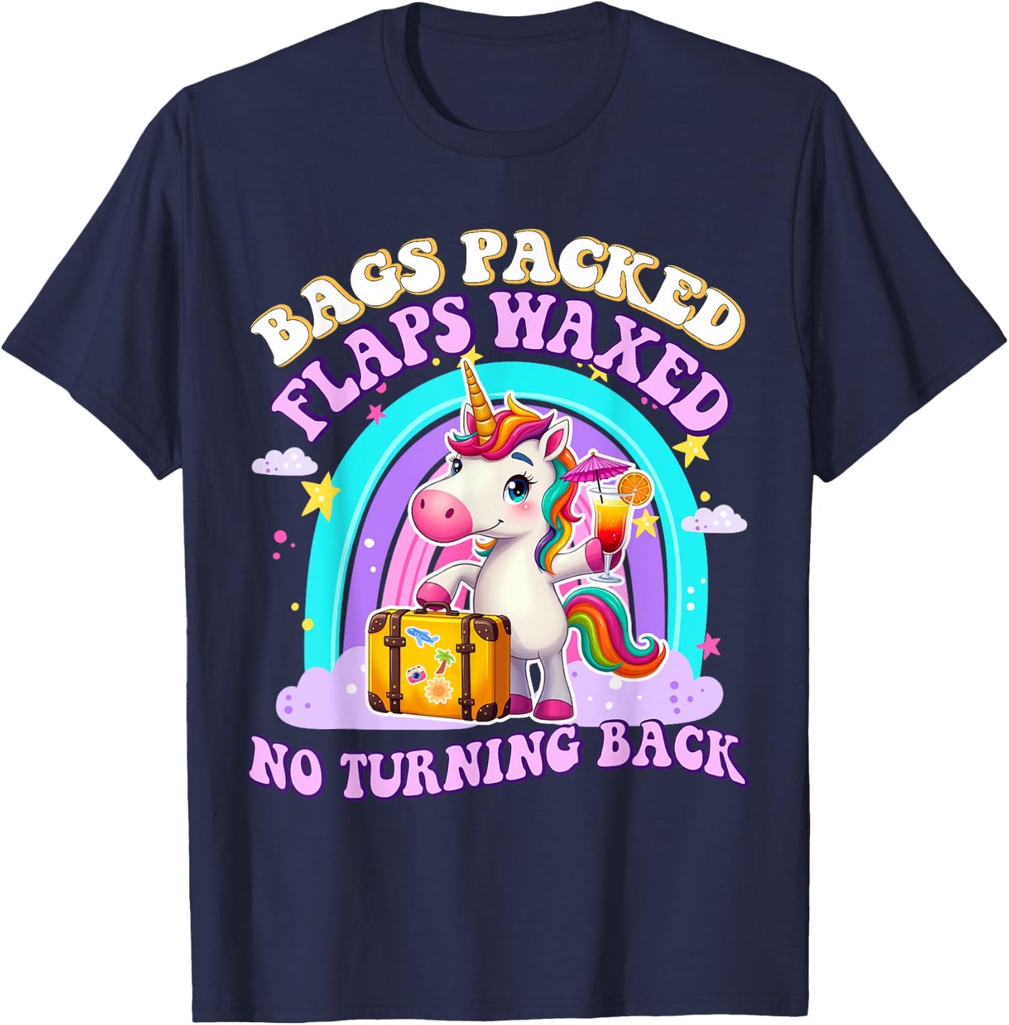 Unicorn inappropriate Adult Funny Trip Travel Girls Vacation T-Shirt - T-Shirt | Navy