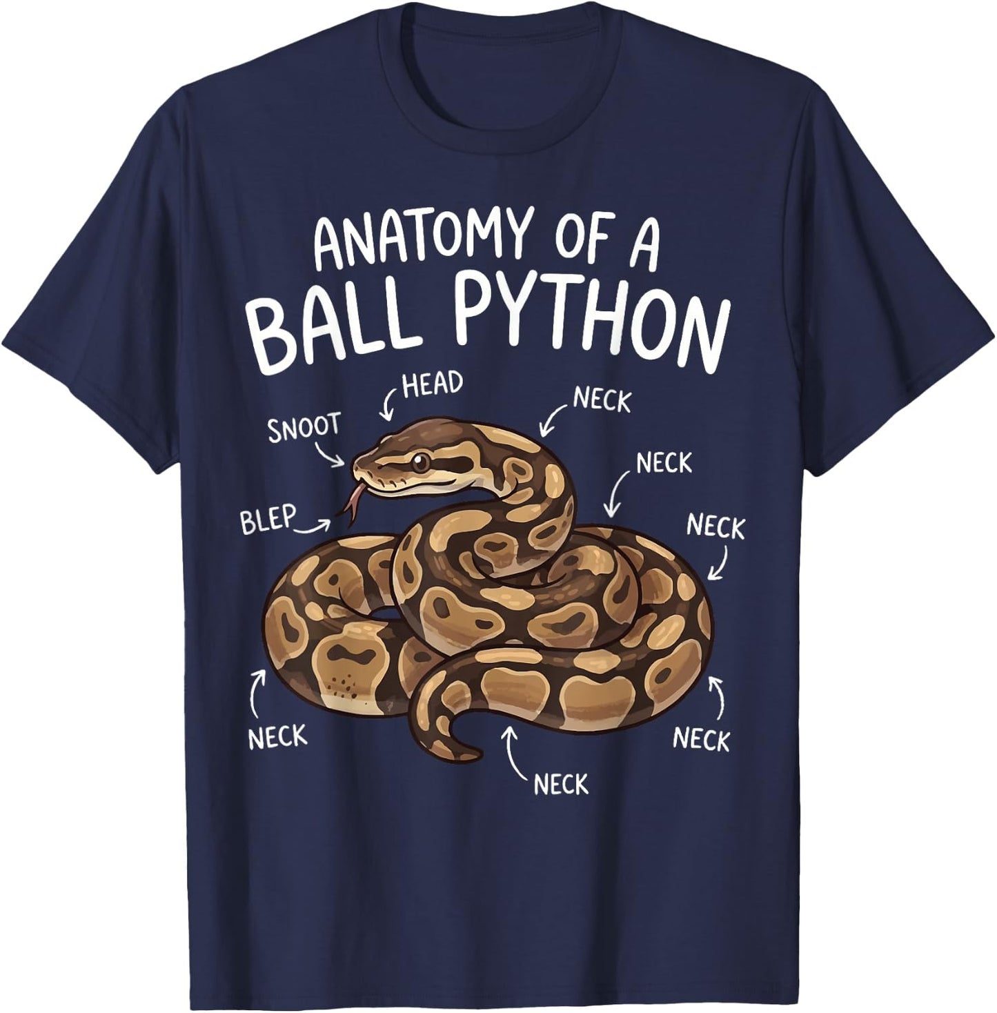 Anatomy of A Ball Python T-Shirt - T-Shirt | Navy