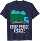 Reuse Reduce Recycle Garbage Truck Earth Boys Kids Toddlers T-Shirt - T-Shirt | Navy