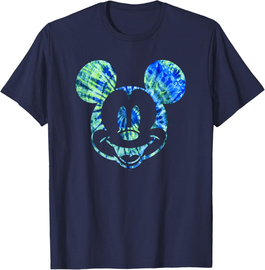 Disney Mickey Mouse Green Tie Dye T-Shirt - T-Shirt | Navy