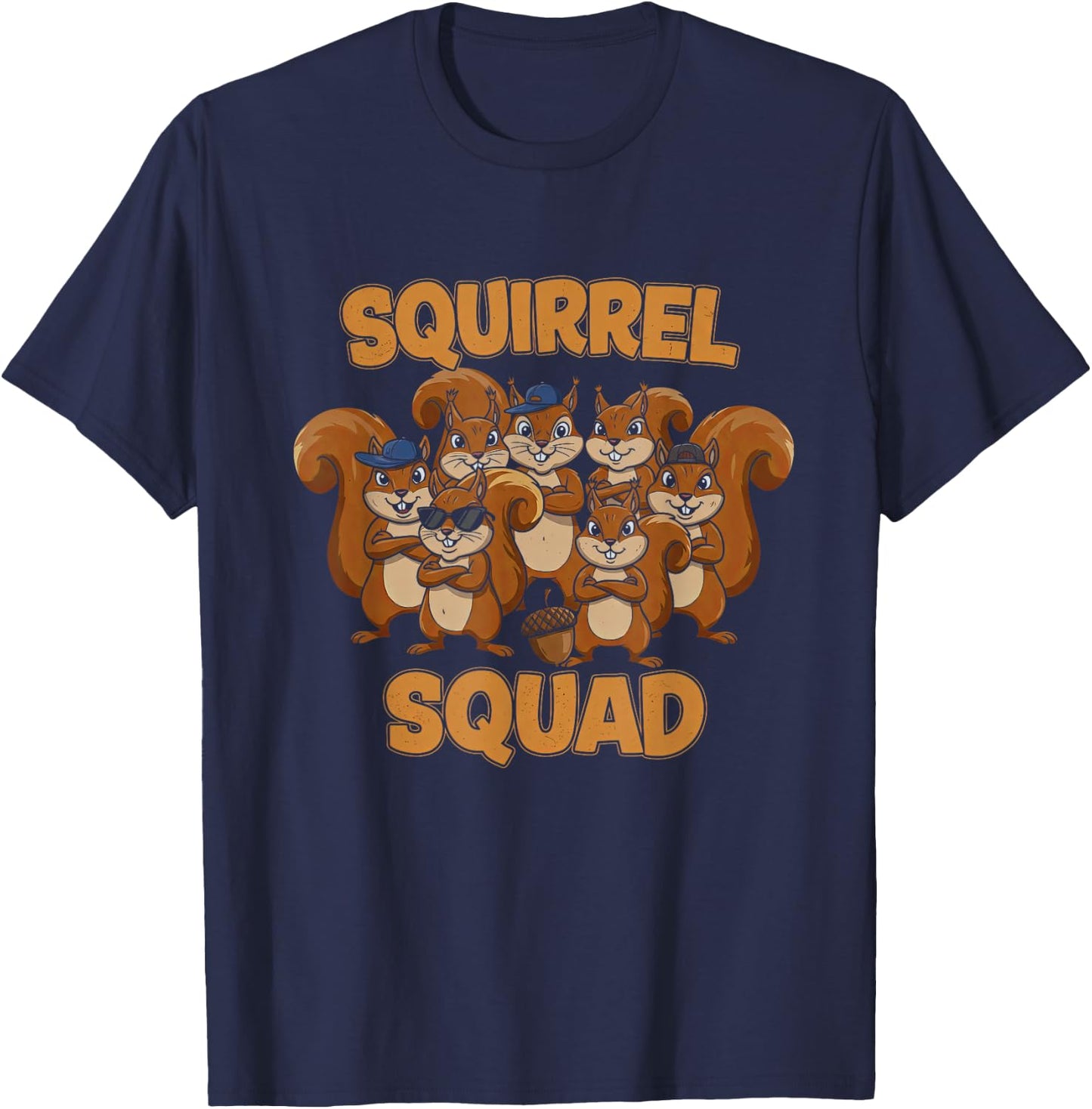 Squirrel Squad Funny Design T-Shirt - T-Shirt | Navy