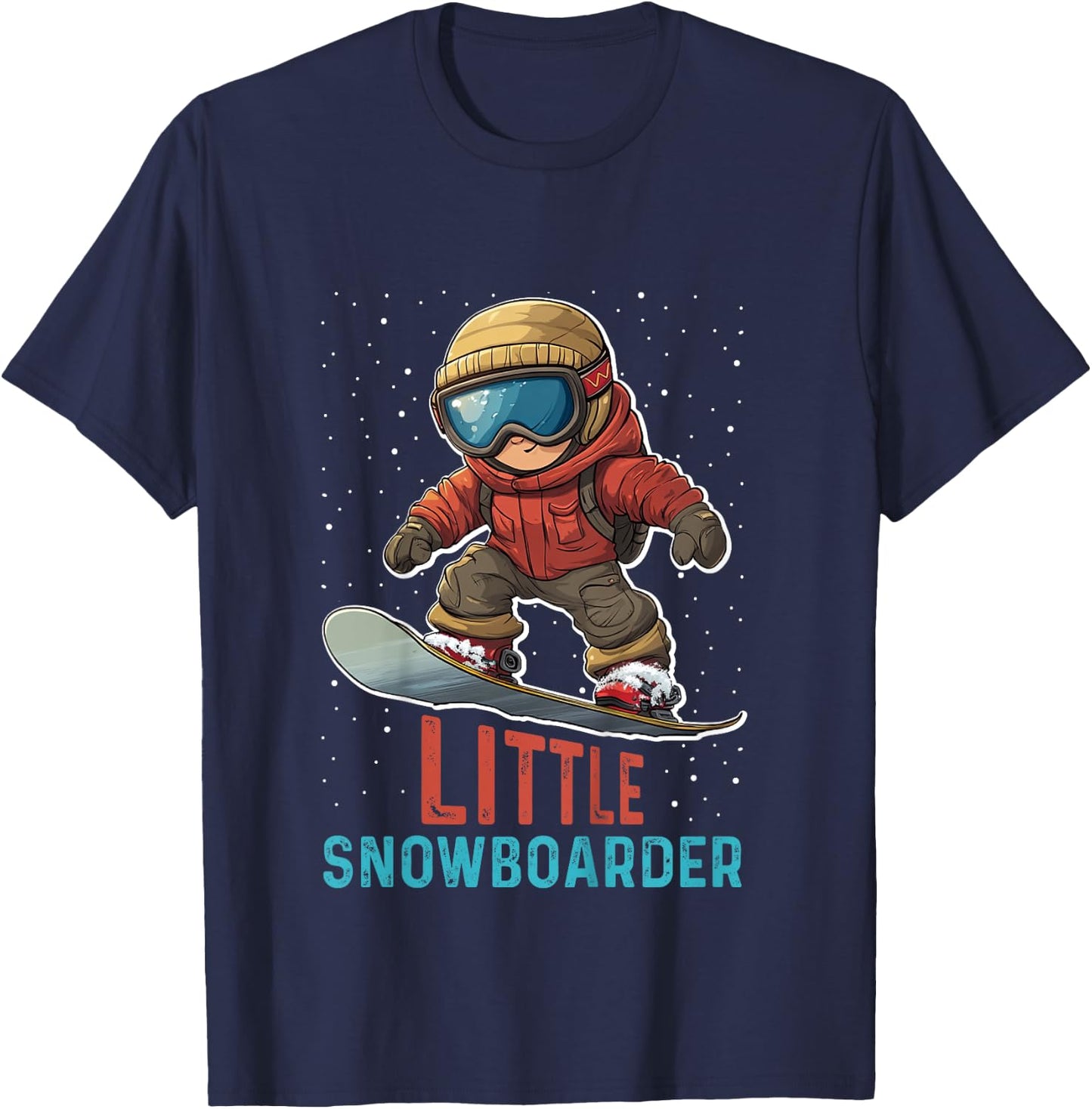 Kids Snowboarding LITTLE SNOWBOARDER Funny Toddlers T-Shirt - T-Shirt | Navy