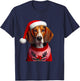 Treeing Walker Coonhound With Santa Hat Christmas Dog Owner T-Shirt - T-Shirt | Navy