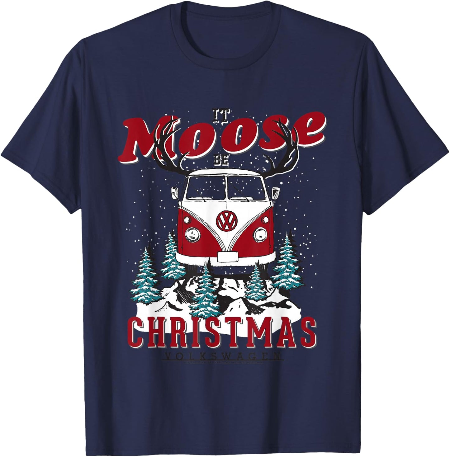 Volkswagen It Moose Be Christmas T-Shirt - T-Shirt | Navy