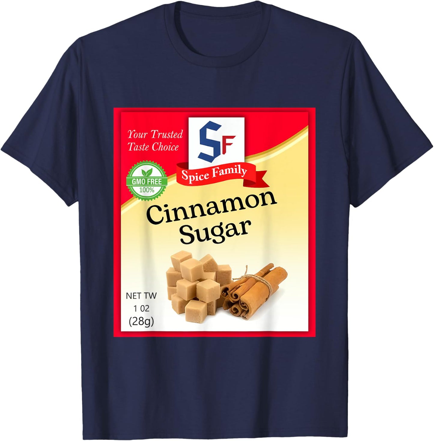 Cinnamon Sugar Condiment Holiday Spice Group Costumes T-Shirt - T-Shirt | Navy