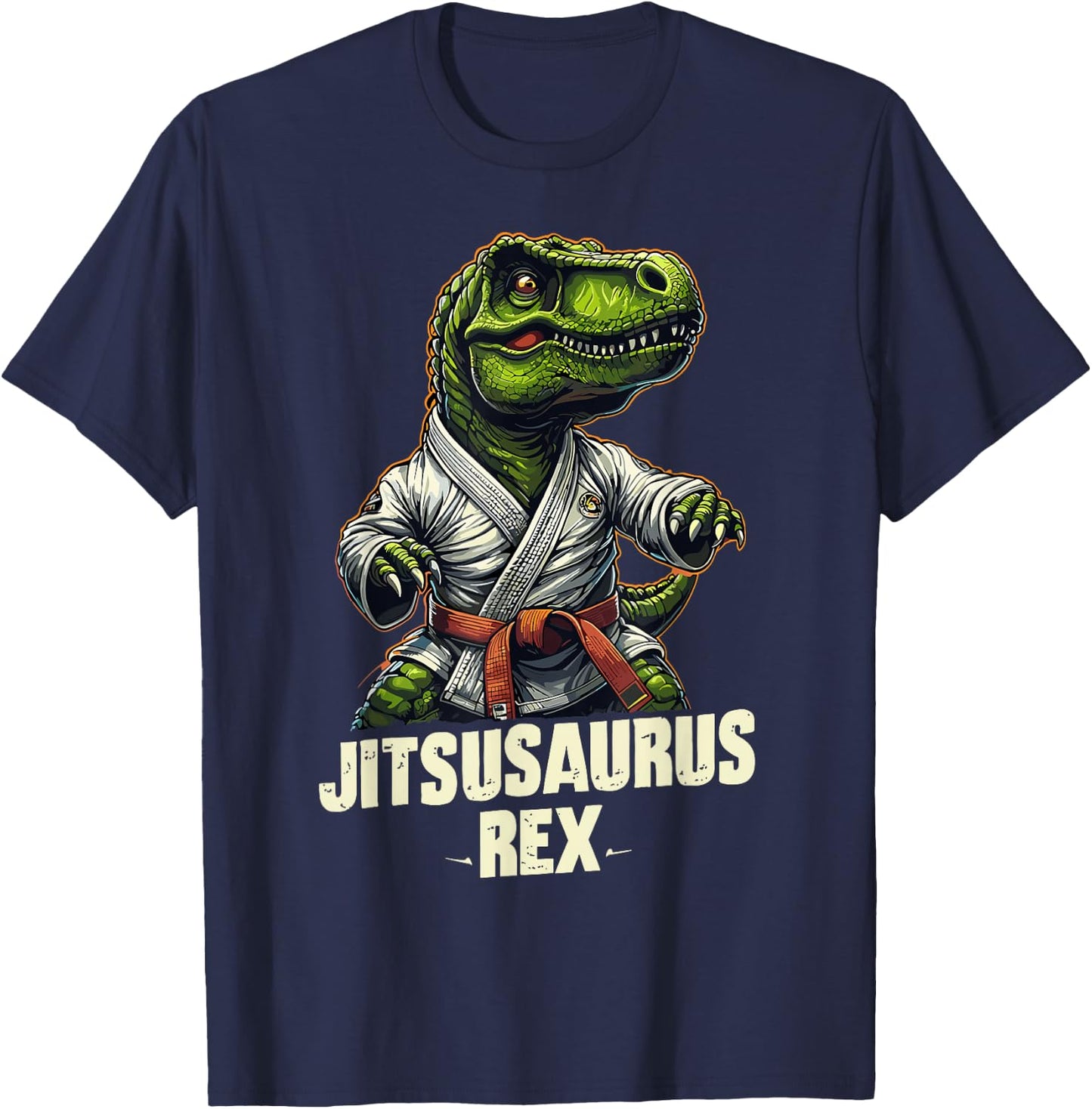 Jiu Jitsu Jitsusaurus Rex Martial Arts T-Rex Funny Dinosaur T-Shirt - T-Shirt | Navy