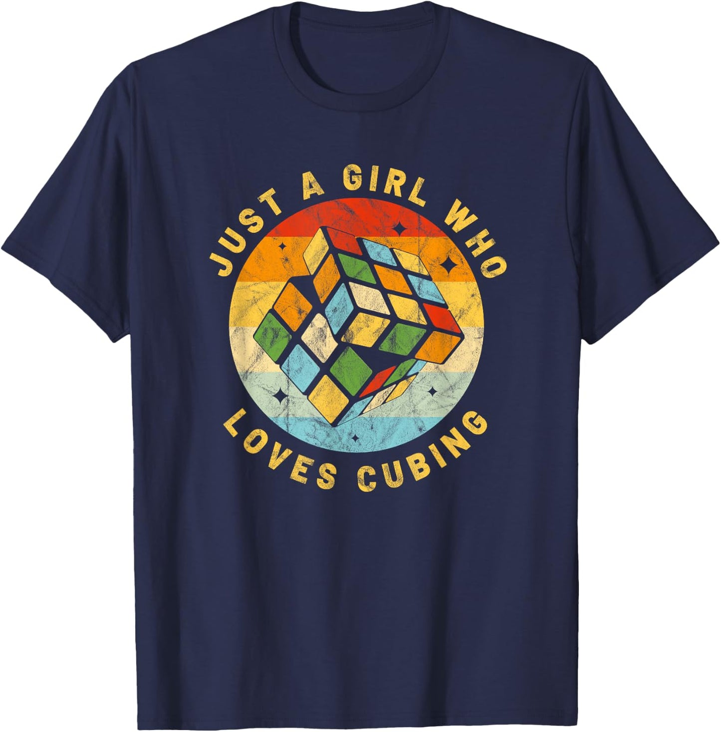 Just A Girl Who Loves Speed Cubing Puzzle Cube Youth Math T-Shirt - T-Shirt | Navy