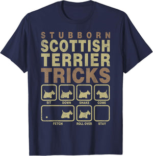 Pet Dog Lover Stubborn Tricks Scottish Terrier T-Shirt - T-Shirt | Navy