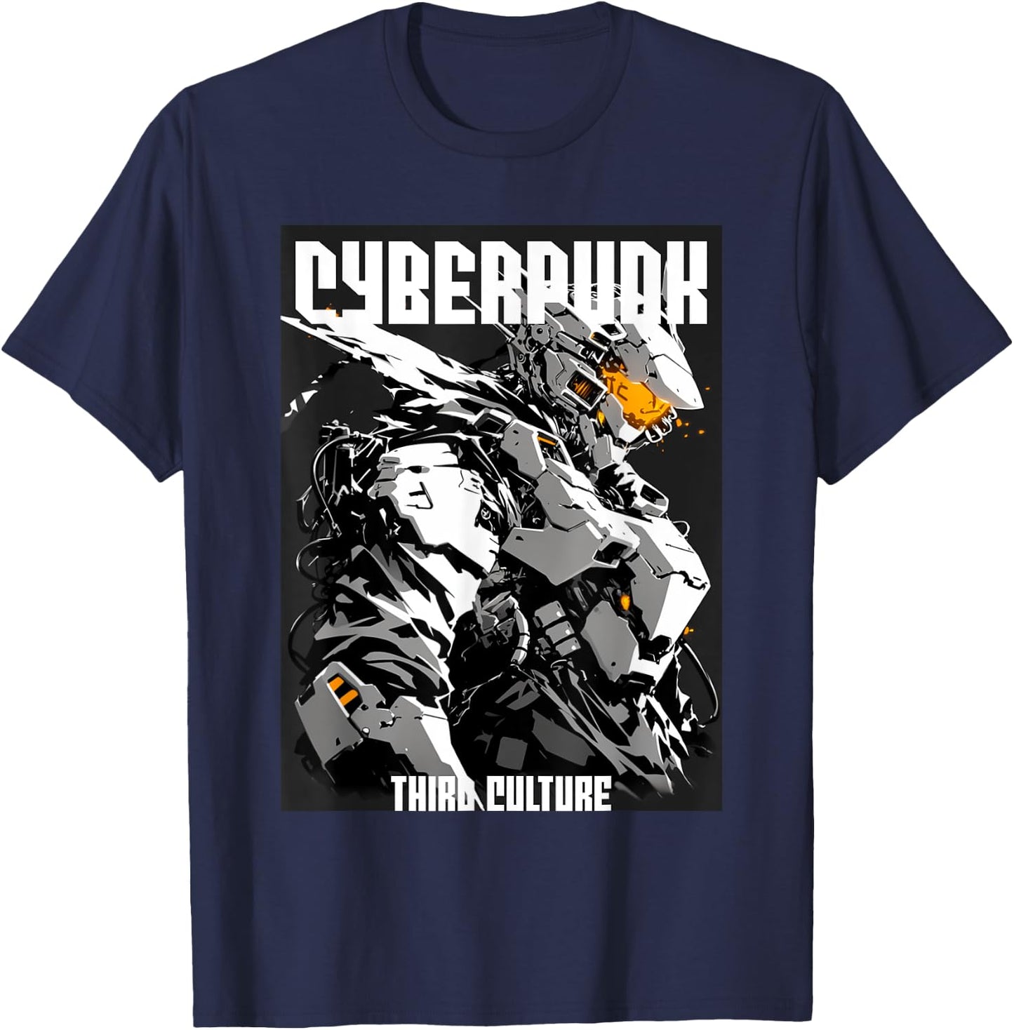 Cyberpunk Mecha Soldier Android T-Shirt - T-Shirt | Navy