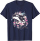 Orca Whale Jellyfish Graphic T-Shirt - T-Shirt | Navy