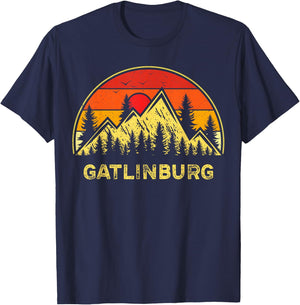 Vintage Gatlinburg Tennessee TN Mountains Hiking Souvenir T-Shirt - T-Shirt | Navy