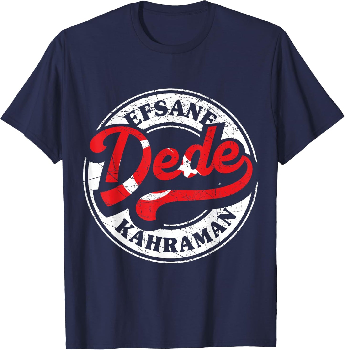 Bester Dede Der Welt Türkischer Opa Großvater Türkei Retro T-Shirt - T-Shirt | Navy