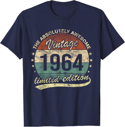 The Absolutely Awesome Vintage 1964 Mann oder Frau Geburtstag T-Shirt - T-Shirt | Navy